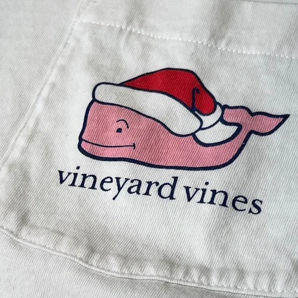 Vineyard Vines Naughty Nice Whale Santa Christmas Long Sleeve Tee - Picture 5 of 13